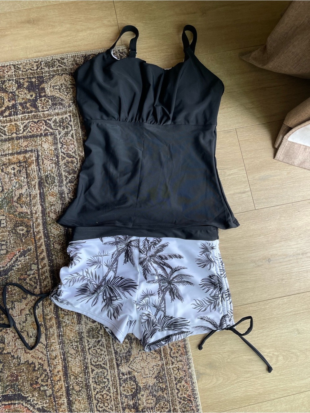 New black and white with palm trees swimsuit